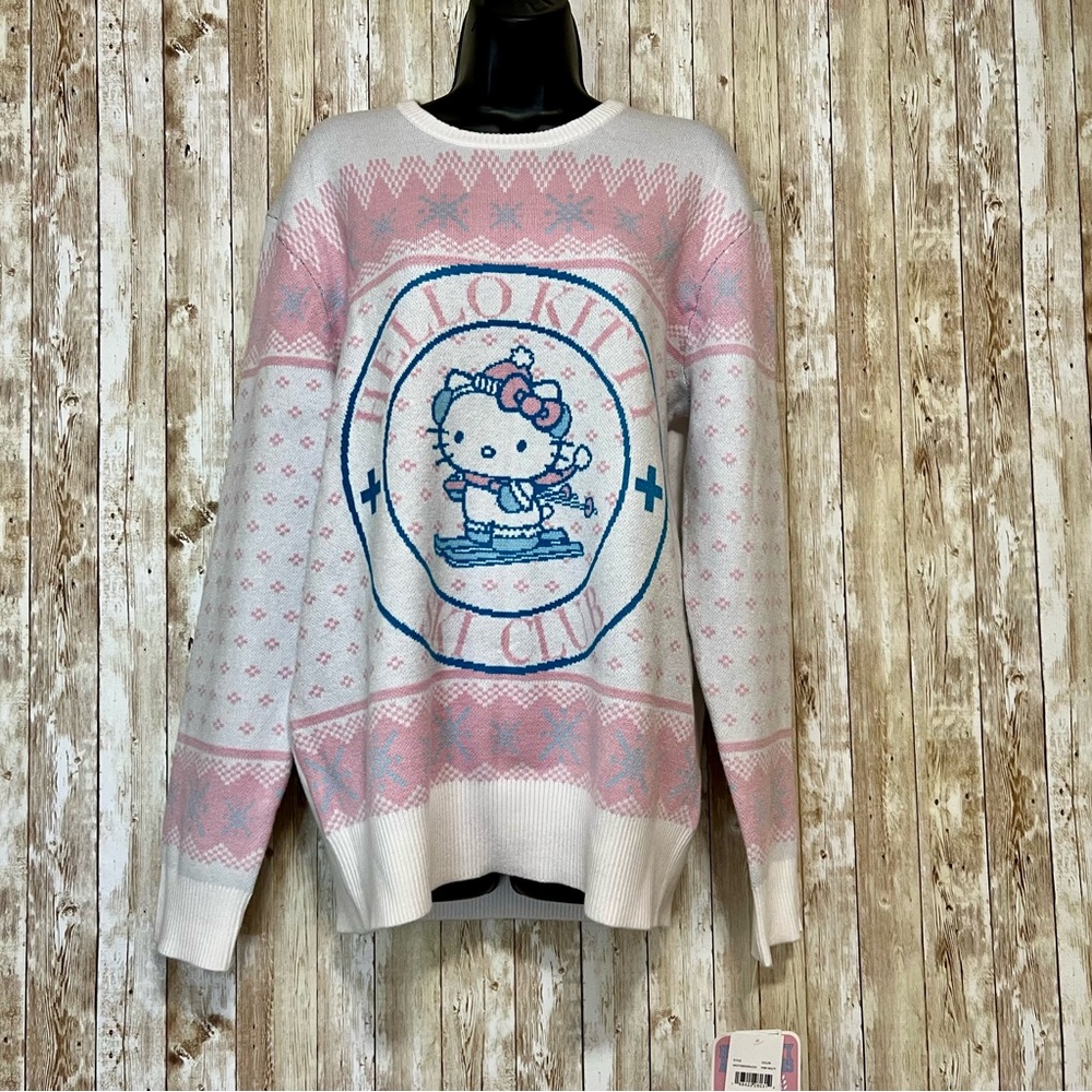 Hello Kitty Women's Pink and Blue Sweater Size XL - Picture 2 of 8